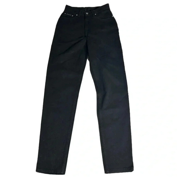 Calvin Klein NWT 🇨🇦 Y2K ,vtg black Jeans classic,Waist 25 ,high rise 11”,biker - Picture 2 of 9